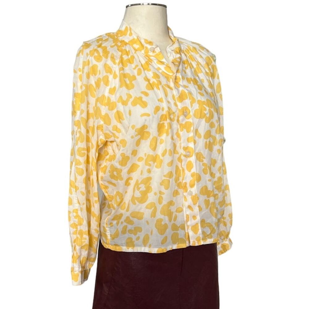 MOTHER Yellow and White Blouse